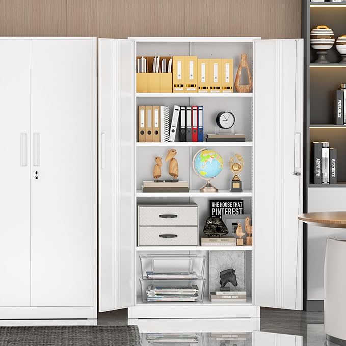 Incbruce 72” Metal Storage Cabinet, Locking Tall Steel Storage Cabinet - Image 2