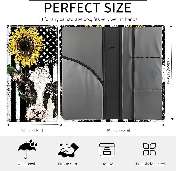 Premium Car Registration and Insurance Card Holder, Cute PU Leather Car - Image 5
