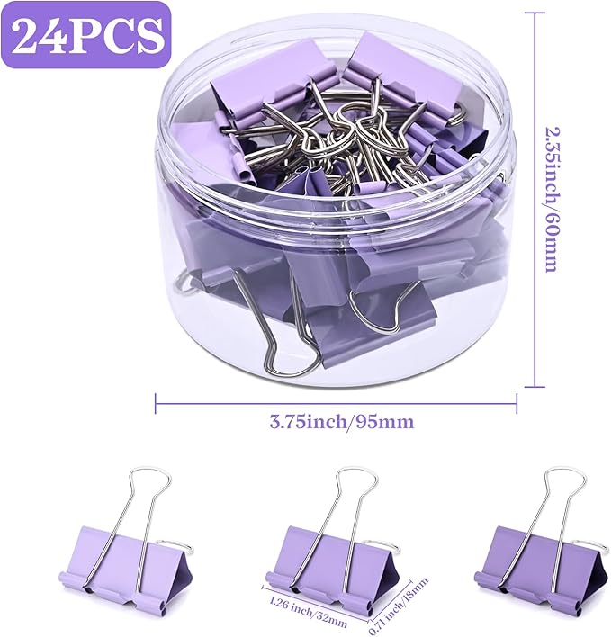 Temiary Aesthetic Binder Clips, Binding Paperwork Clamps - Image 2