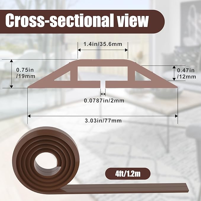 Eapele 4 ft Floor Cord Cover Heavy Duty Cable Protector, Cord Covers - Image 2