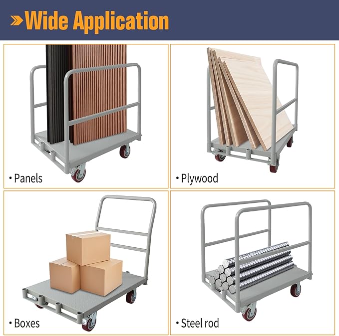 Platform Truck 2500LBS Capacity Industrial Flatbed Cart - Image 8
