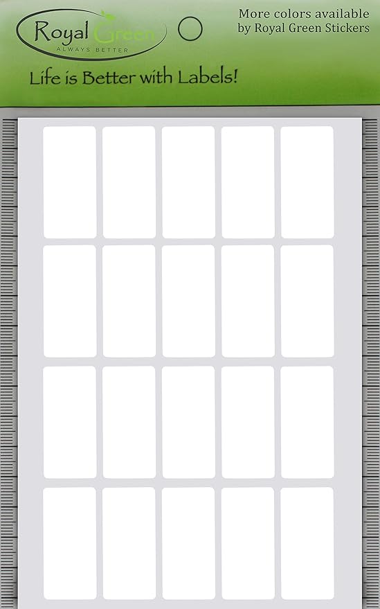 Royal Green Color Code Labels Rectangular Stickers in White 1.57 inch x 0.75 - Image 6