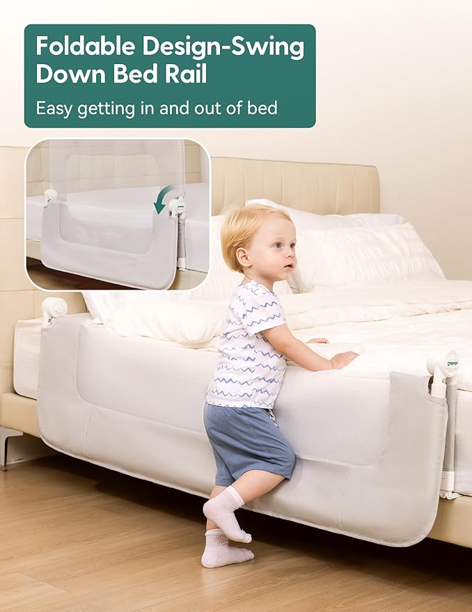 BABELIO Bed Rail for Toddlers, Baby Side Railing for Twin/Full/Queen/King Size - Image 2