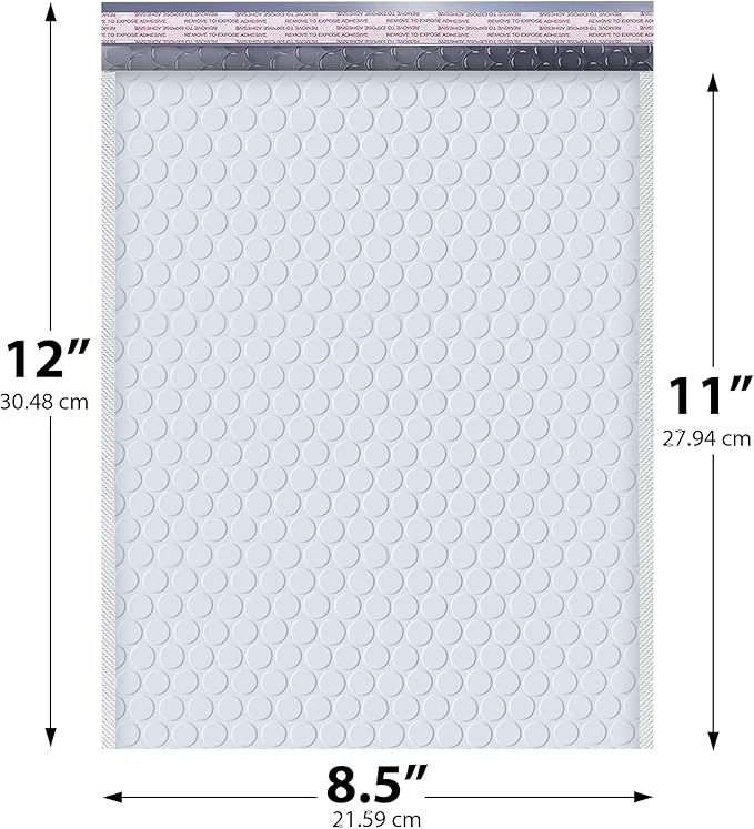White Poly Bubble Mailers 7.25x12 inch #1 | Self Seal Padded Envelopes | - Image 2