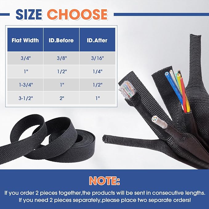 2:1 Heat shrinkable Braided Sleeving Fabric Wire Loom High Temp Heat Shrink - Image 8