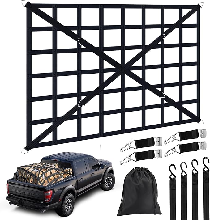Cargo Net for Pickup Truck Bed, Heavy Duty 1100 lbs Capacity, Adjustable Cam by Xishuihe