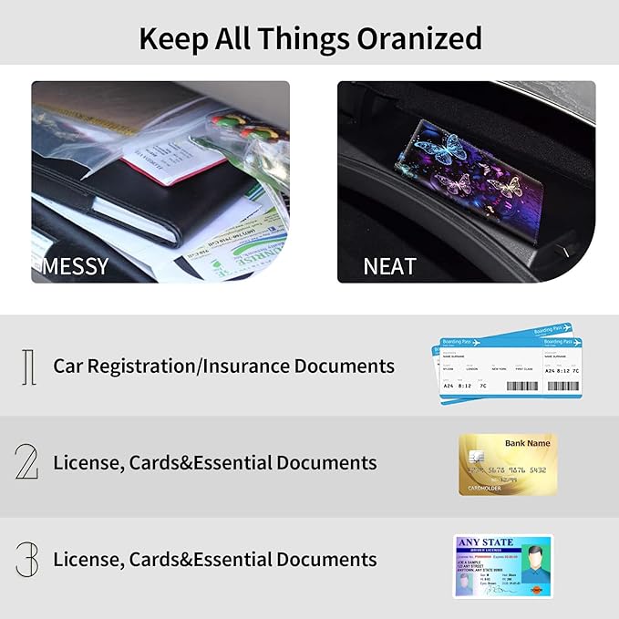 Car Registration and Insurance Holder, Leather Car Glove Box Organizer - Image 5