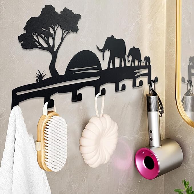 Elephant Family Metal Key Hook Rack - Image 4