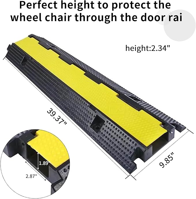 Cable Ramp Cable Protector Ramps Wire Hose Protective 1 Channel Traffic Rubber - Image 2