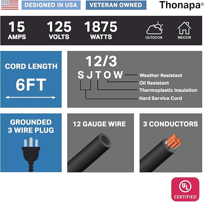 6 Foot Outdoor Extension Cord - Image 2