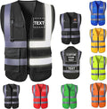 Custom Safety Vest for Men High Visibility Protective Workwear 5 Pockets Class 2 by YAEILOV