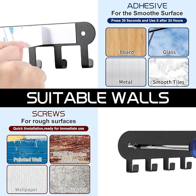2 Pack Key Holder for Wall, Key Hooks - Image 6