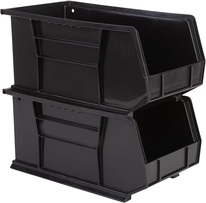 Hudson Exchange 15" x 8" x 7" Plastic Stackable Storage Bin and Hanging - Image 2