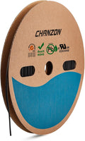Chanzon 2:1 Ratio - 80Ft Roll - 3/32" Heat Shrink Tubing 2:1 Black Polyolefin by Chanzon