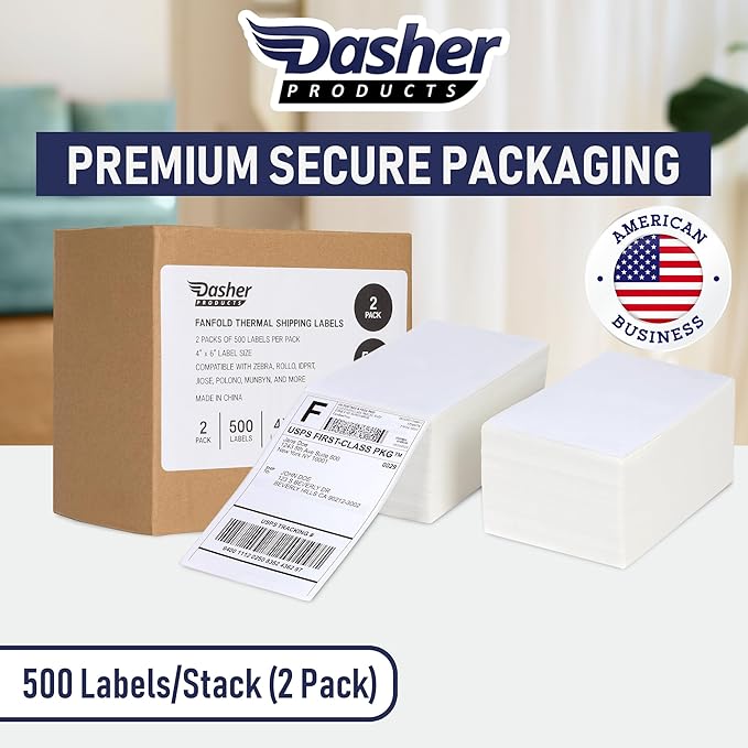 Thermal Shipping Labels 4x6, 1000 Labels/2 Stacks Commercial Grade - Image 2
