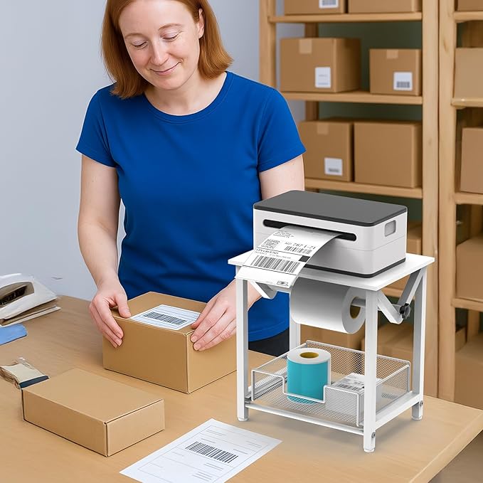 Label Holder for Rolls and Fan-Fold Labels, Thermal Sticker Holder for Desktop - Image 3