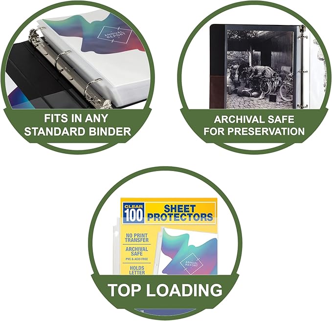Samsill 100 Pack Sheet Protectors, 8.5x11 Inch Page Protectors - Image 2
