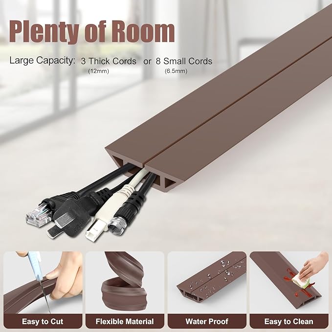 Eapele 10 ft Floor Cord Cover Heavy Duty Cable Protector, Cord Covers - Image 3