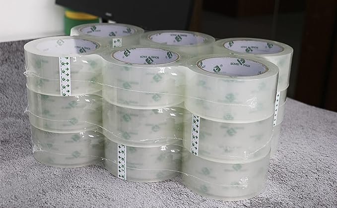 BOMEI PACK Clear Silent Packing Tape 18 Rolls, NO Noise Quiet Tape Refill Rolls - Image 8