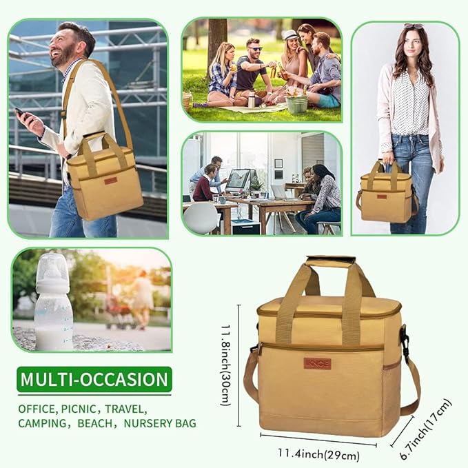 Iknoe Large Cooler Bag Collapsible 24 Can Insulated Bags Leakproof Lunch Cooler - Image 6