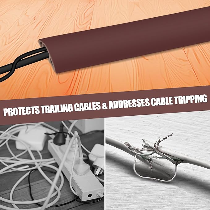 Floor Cord Cover Cavity 0.8"x0.37" Self Adhesive Cord Hider, 3.3FT Low Profile - Image 6