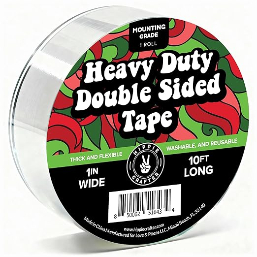 HIPPIE CRAFTER Strong Double Sided Tape Heavy Duty Wall Tape or Mounting by HippieCrafter