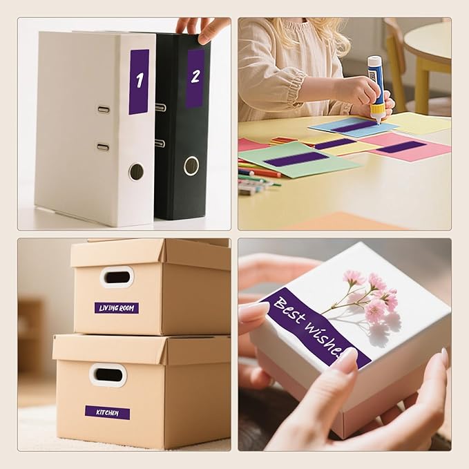 3 × 1 Inches Purple Rectangle Color Coding Labels 1000 PCS, Self-Adhesive - Image 6