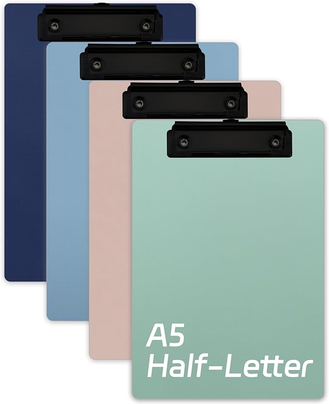Small Clipboards 6" X 9" Mini Clipboards 4-Pack Half Letter Memo Size Clipboard by DESSY%26BILI