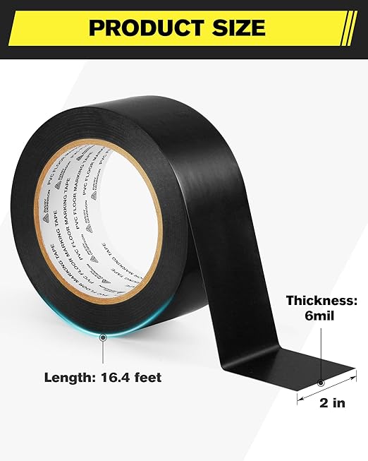 Avery Dennison Floor Marking Tape, 2 Inch x 108 Ft Black Caution Tape, 3 Rolls - Image 6