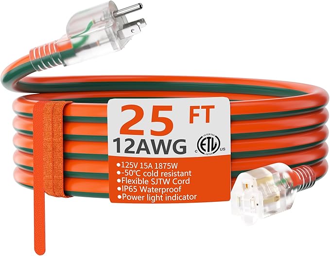 HUANCHAIN 12 Gauge 25 ft Outdoor Extension Cord by huanchain