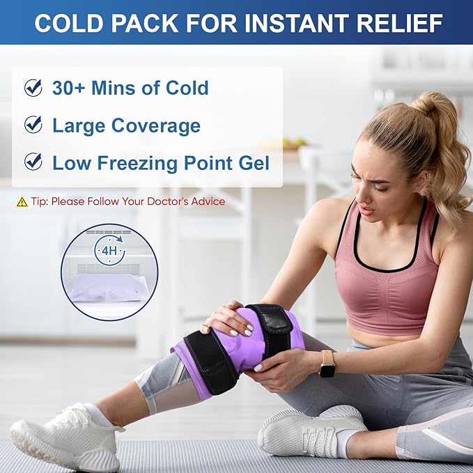 APEXUP Ice Pack for Knee Pain Relief, Large Reusable Wrap After Surgery - Image 5