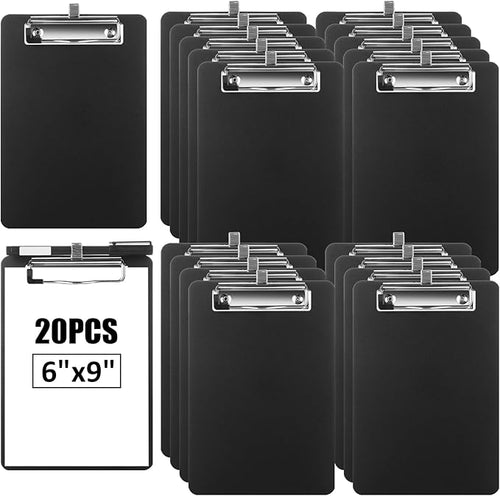 20 Pack Mini Clipboards, 6 x 9 Inch Small Clipboards Pocket Clipboard, Plastic by WopplxyUS