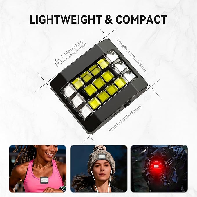 Running Lights for Runners, Clip on Flashlight, Rechargeable LED Safety Light - Image 7