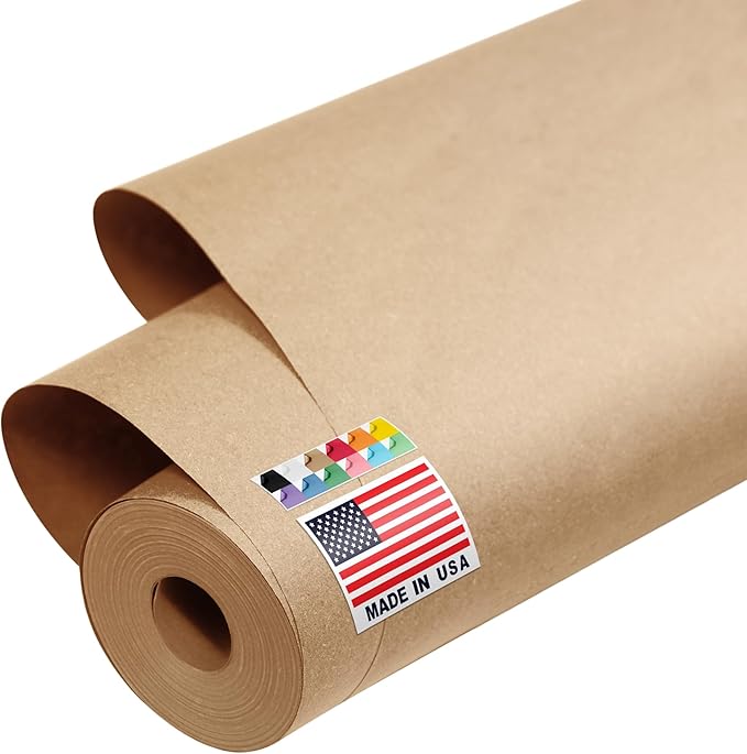 USA Made 48" x 1200" Brown Kraft Paper Roll, 45 lbs Thickness, American Quality by Paclord