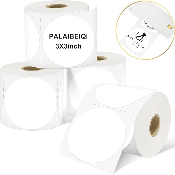 3 X 3 Inch Round Thermal Labels Circle Color Coding Labels Printable Waterproof by Palaibeiqi