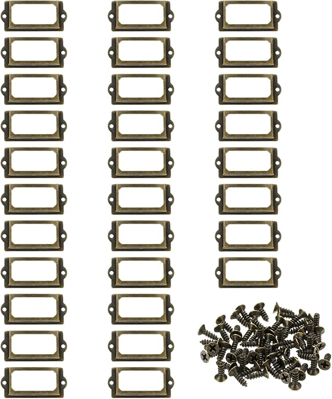 PATIKIL 70x33mm Metal Label Holders by PATIKIL