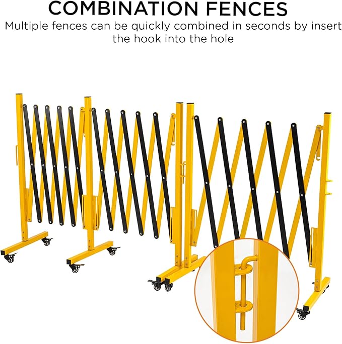 TECSPACE Industrial Expandable Metal Barricade, Expansion Size 8.2 FT, Durable - Image 6