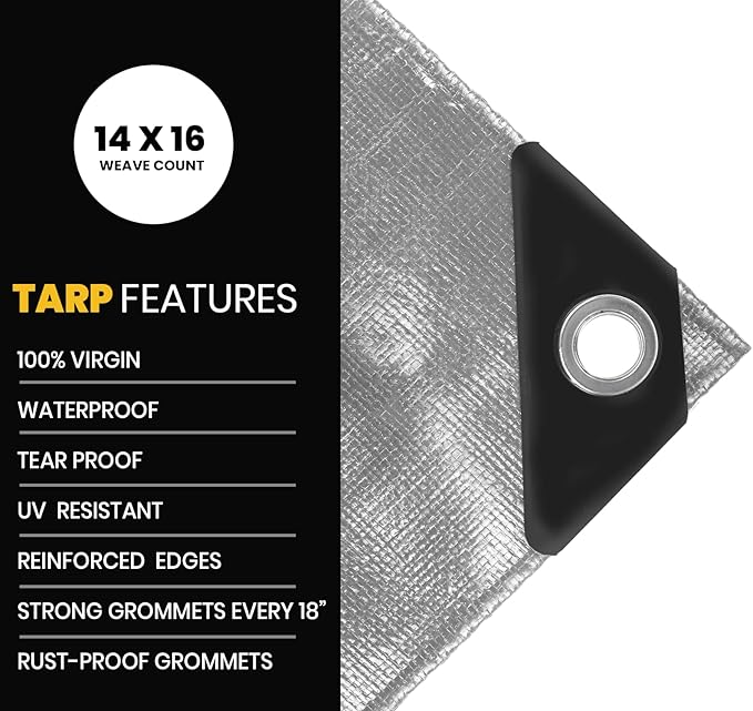 PROTARP Extra Heavy Duty 16 Mil Tarp Cover, Waterproof, UV Resistant, Rip and - Image 4