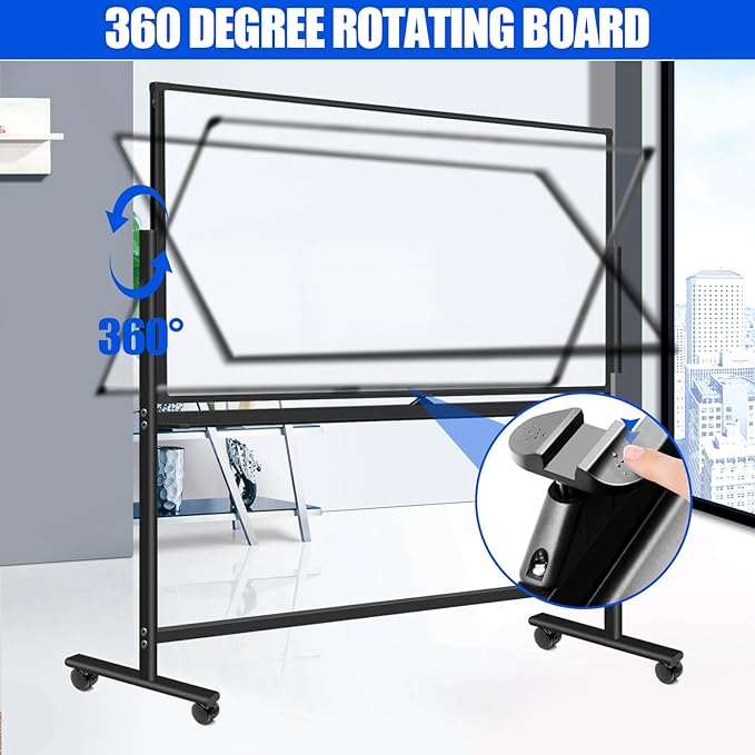 Large Rolling White Boards on Wheels 60 X 36 Inches Magnetic Dry Erase Board - Image 3