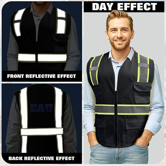 BeautyWill Custom Safety Vest Customized Logo Class 2 High Visibility - Image 2