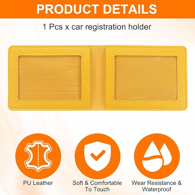 HARFINGTON Car Registration and Insurance Holder PU Leather Vehicle Glove Box - Image 3