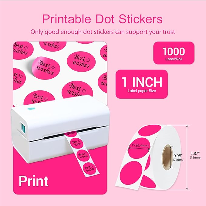 1 Inch Circle Dot Stickers 1000 PCS Color Coding Thermal Labels Dots Writable - Image 2
