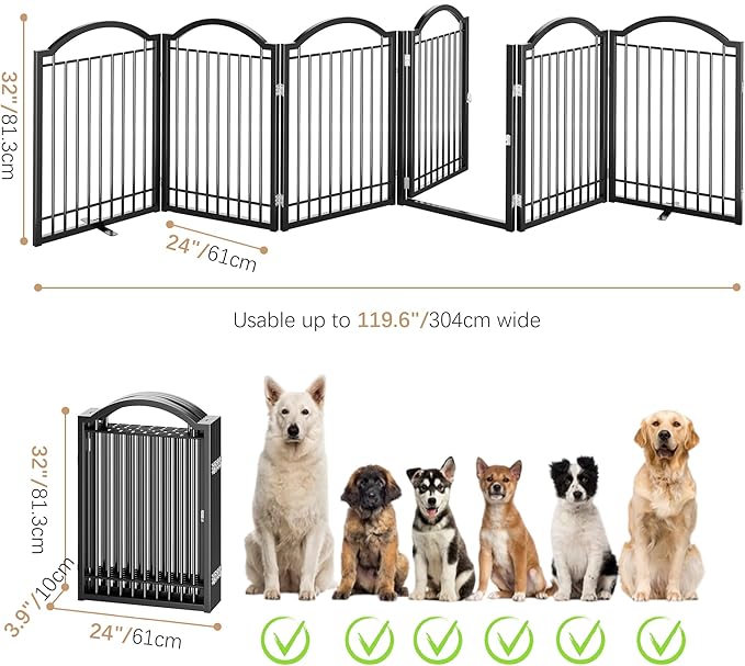 BHG Metal No-Assembly Freestanding Dog Gate - Image 6