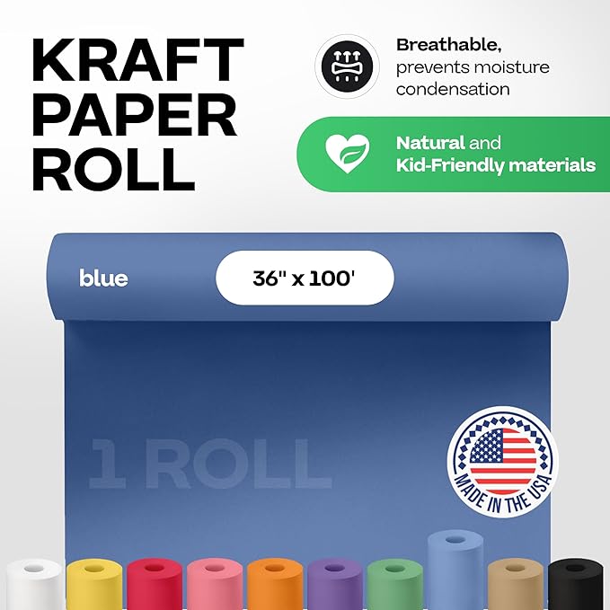 IDL Packaging 36" x 1200" Blue Kraft Paper Roll - Image 2