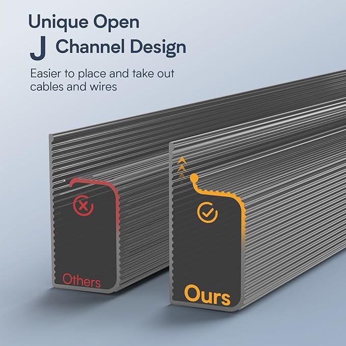 Delamu 2 Pack 15.7in Under Desk Cable Management, 2 Pack Safe Tidy Cable - Image 3
