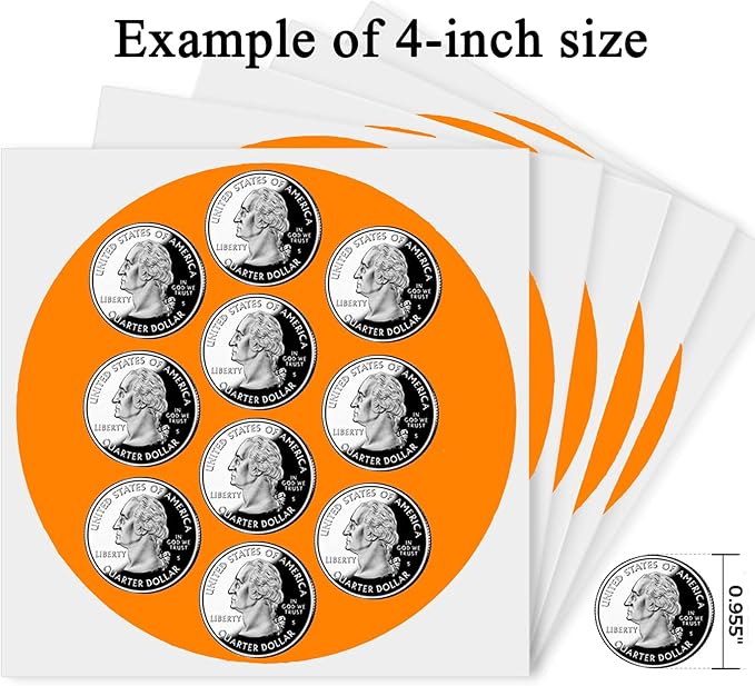 4 Inch Large Orange Circle Thermal Labels, Self-Adhesive Round Inventory - Image 3