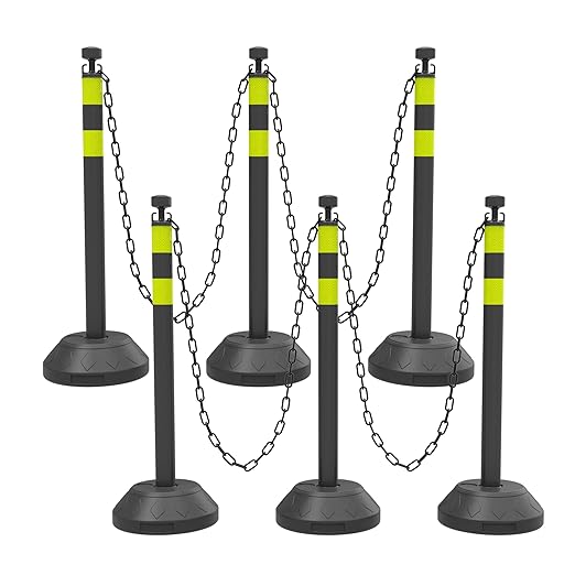 6 Pack Traffic Delineator Post Cones by OranclUS