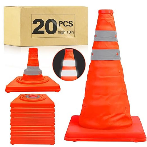 18 Inch Collapsible Traffic Safety Cones by TENKAIWICK