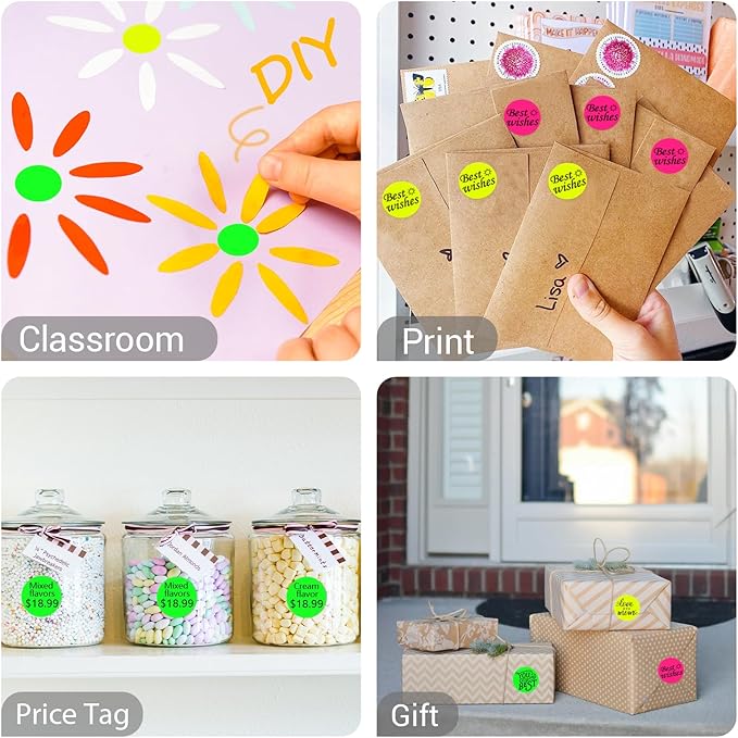 1 Inch Circle Dot Stickers 4000PCS Color Coding Thermal Labels Dots Writable - Image 5
