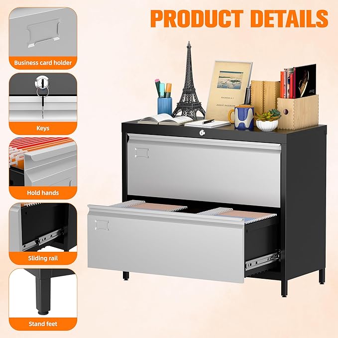 SUXXAN Metal 2 Drawer Lateral File Cabinet - Image 4